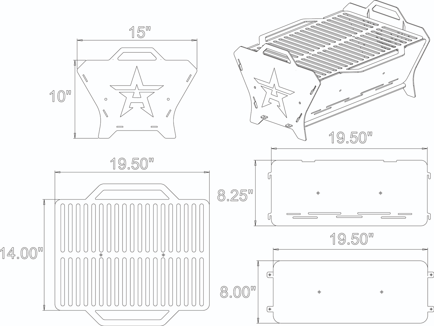 Collapsible BBQ Fire Pit